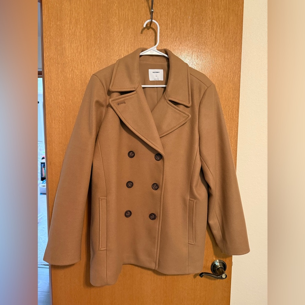 Old Navy Camel Double-Breasted Pea Coat